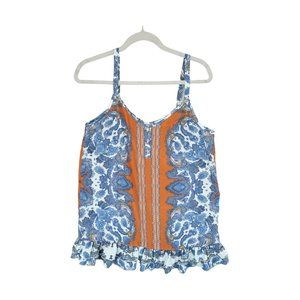 NWT Suzanne Betro Weekend Ruffle Hem Peplum Top Size Medium MSRP $66